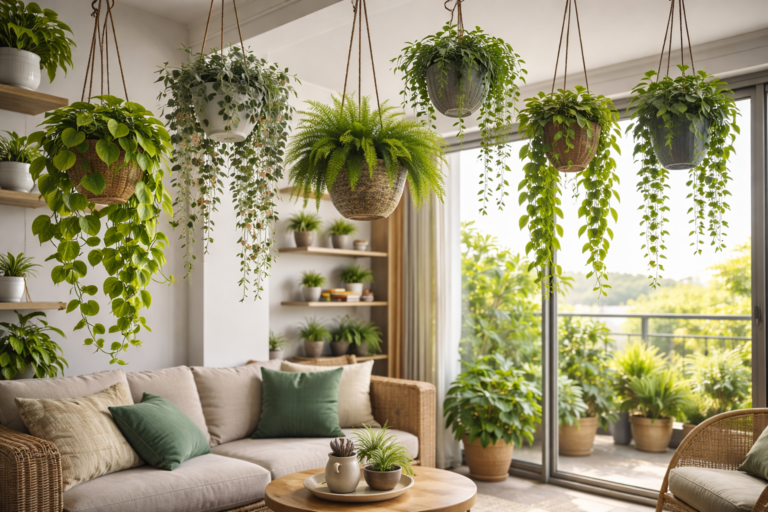 Plantas pendentes: a nova febre que está transformando varandas e salas em cenários de revista