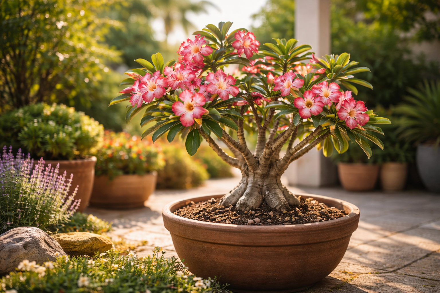 Rosa do deserto: por que essa planta exótica virou tendência nos jardins e apartamentos